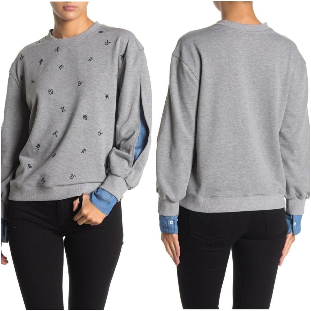 CURRENT AIR Anthro Chic Zodiac Sweatshirt Top
